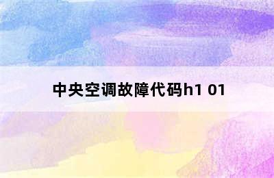 中央空调故障代码h1 01